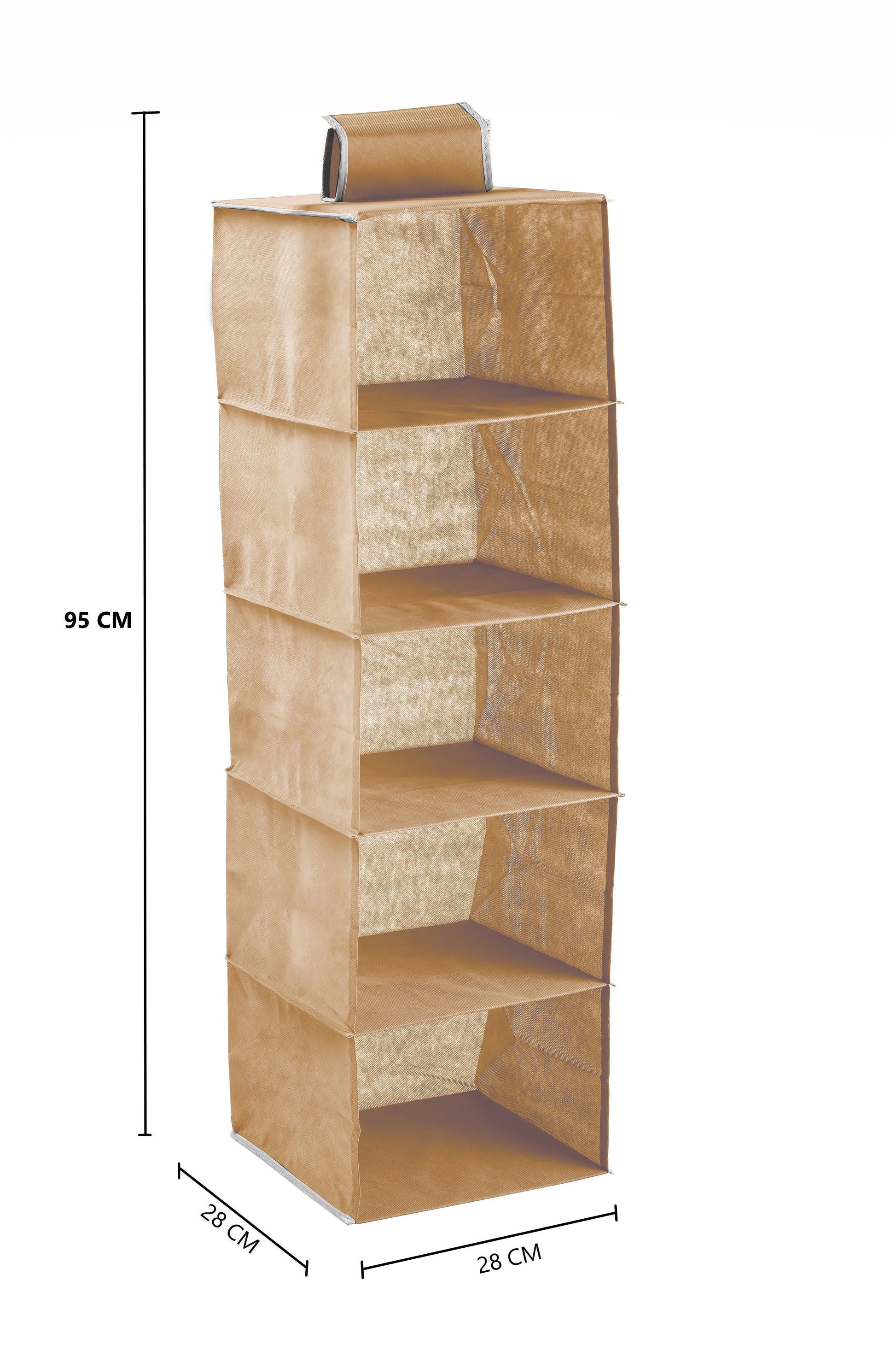 3 Pack 5-Tier Shelf Hanging Closet Organizer and Storage for Clothes (Beige) Tristar Online