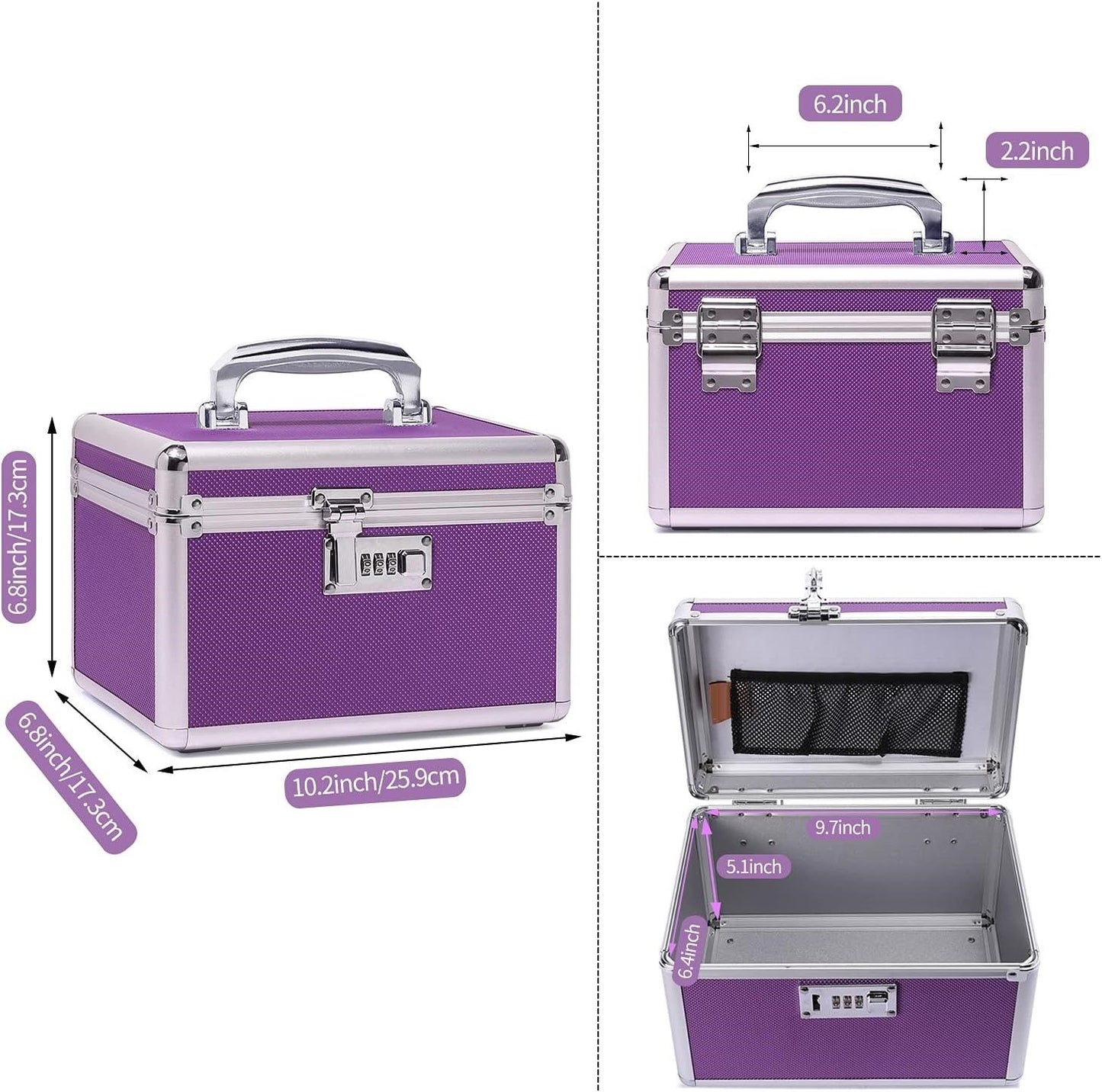 Locking Combination Medicine Box (Purple/Small) Tristar Online