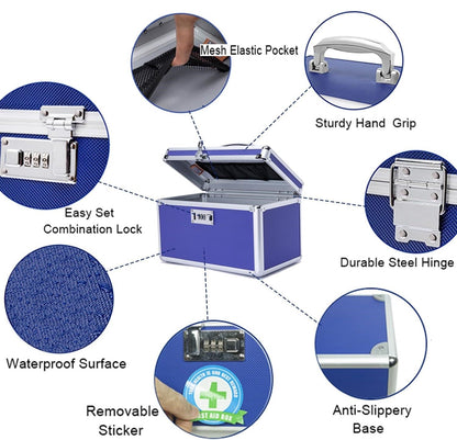 Locking Combination Medicine Box (Blue/Medium) Tristar Online