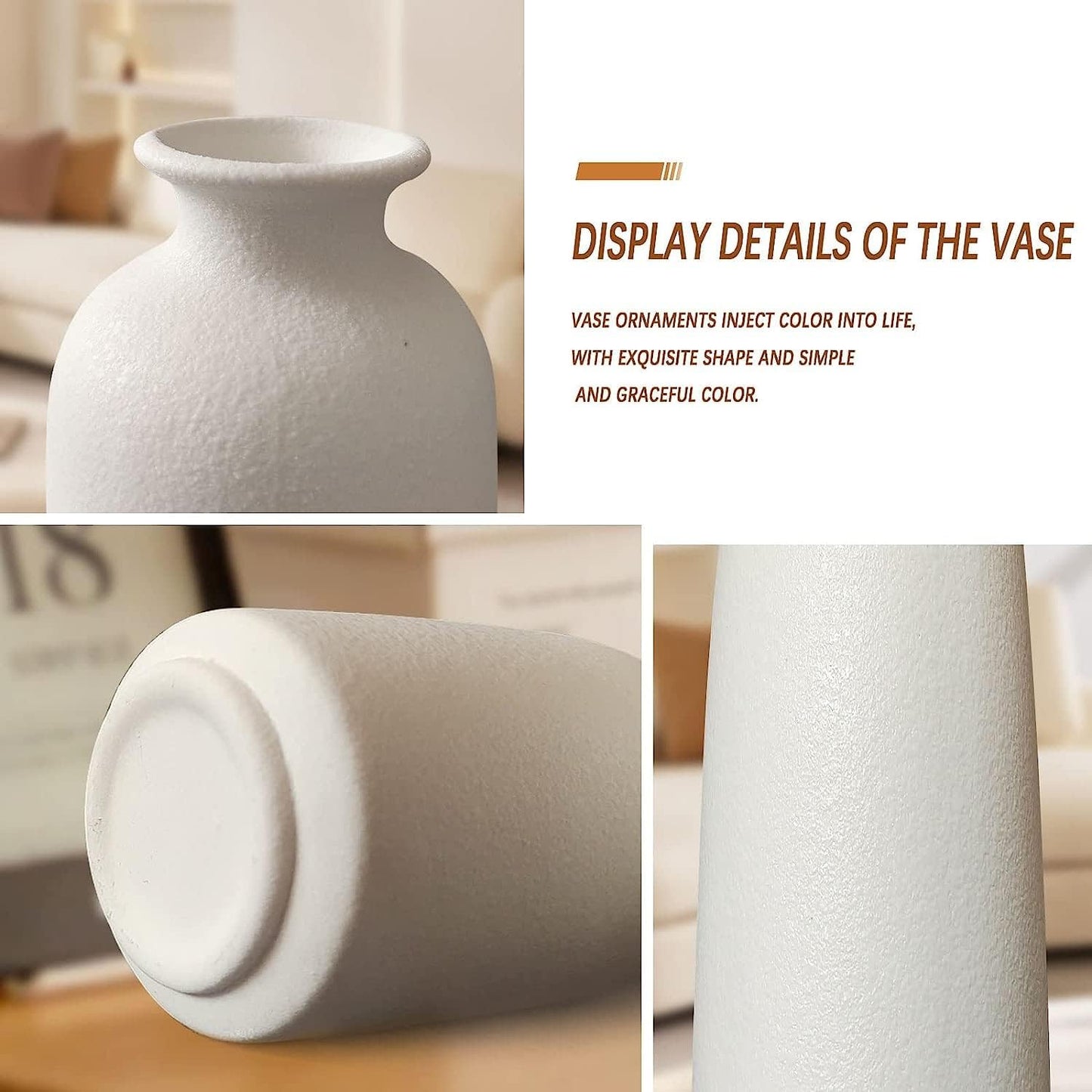 Ceramic Set of 3 Modern White Vases for Home D�cor Tristar Online