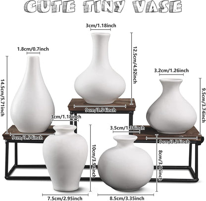 Ceramic Set of 5 White Vases for Home D�cor Tristar Online