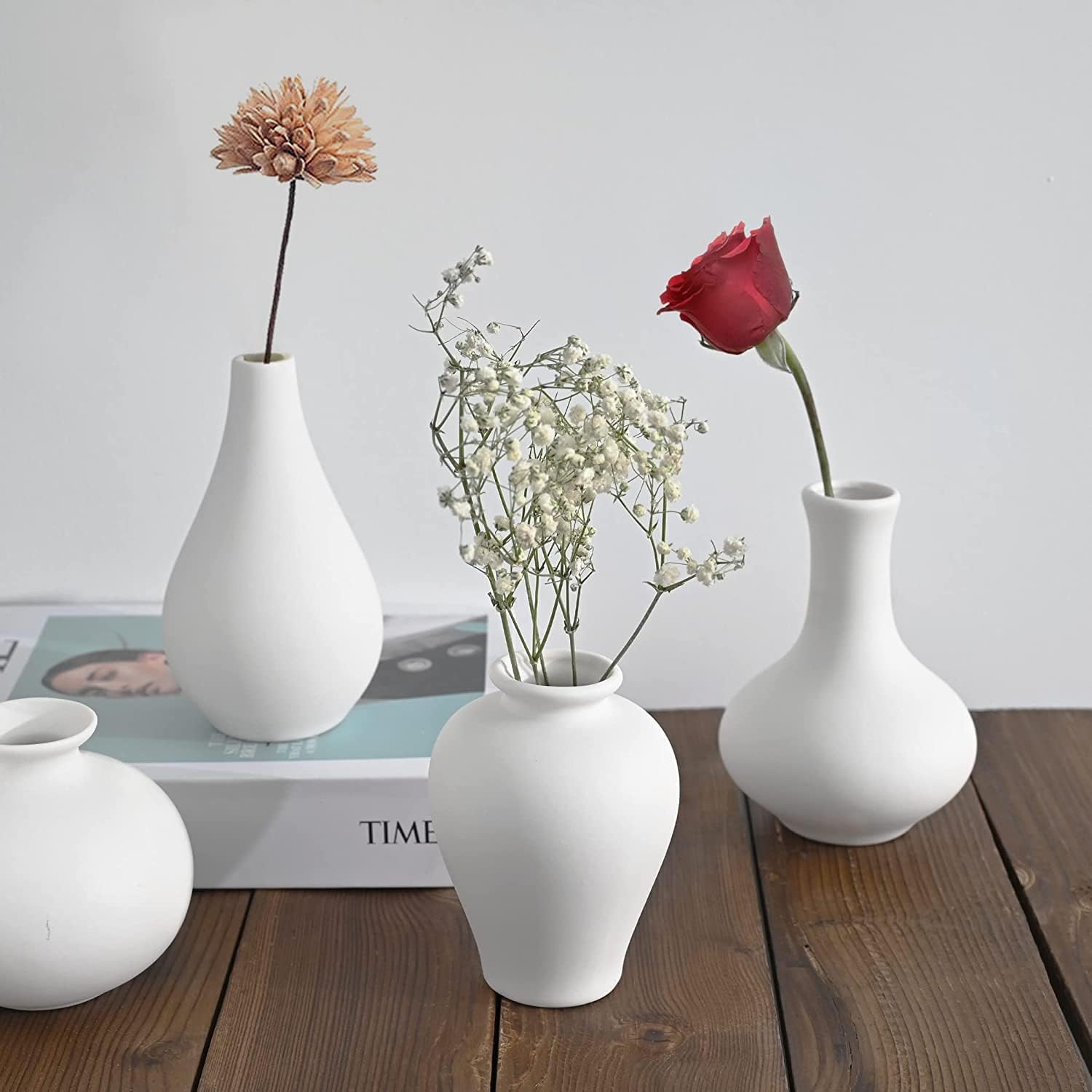 Ceramic Set of 5 White Vases for Home D�cor Tristar Online
