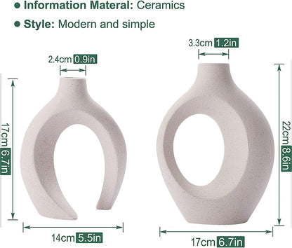 Ceramic Set of 2 Creative White Vases for Home Decor Tristar Online
