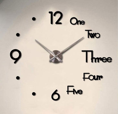 DIY Wall Clock Modern Frameless Large 3D Wall Watch Giant Roman Numerals for Home Living Room and Bedroom (Small) Tristar Online