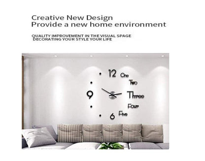 DIY Wall Clock Modern Frameless Large 3D Wall Watch Giant Roman Numerals for Home Living Room and Bedroom (Small) Tristar Online
