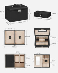 Jewelry Box 3 Layers Organizer Lockable Storage Tristar Online