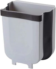 Hanging Trash Can Collapsible Small Garbage Waste Bin for Kitchen Cabinet Door (Grey) Tristar Online