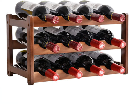 3-layer Bamboo Wine Storage Rack (12 bottles) Tristar Online