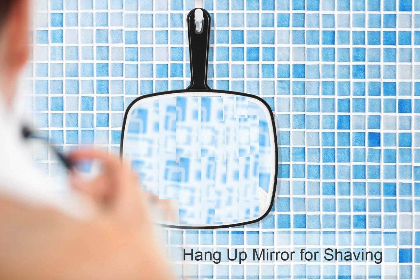 Extra Large Black Handheld Mirror with Handle (31,5 x 23 cm) Tristar Online