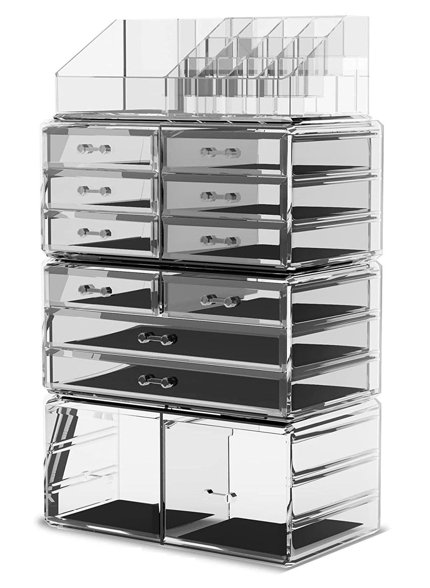 Makeup Cosmetic Organizer Storage with 12 Drawers Display Boxes (Clear) Tristar Online