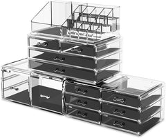 Makeup Cosmetic Organizer Storage with 12 Drawers Display Boxes (Clear) Tristar Online