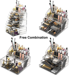 Makeup Cosmetic Organizer Storage with 12 Drawers Display Boxes (Clear) Tristar Online