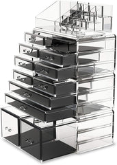 Makeup Cosmetic Organizer Storage with 12 Drawers Display Boxes (Clear) Tristar Online