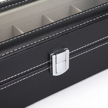 Black PU Leather Watch Organizer Display Storage Box Cases for Men & Women (6 slots) Tristar Online