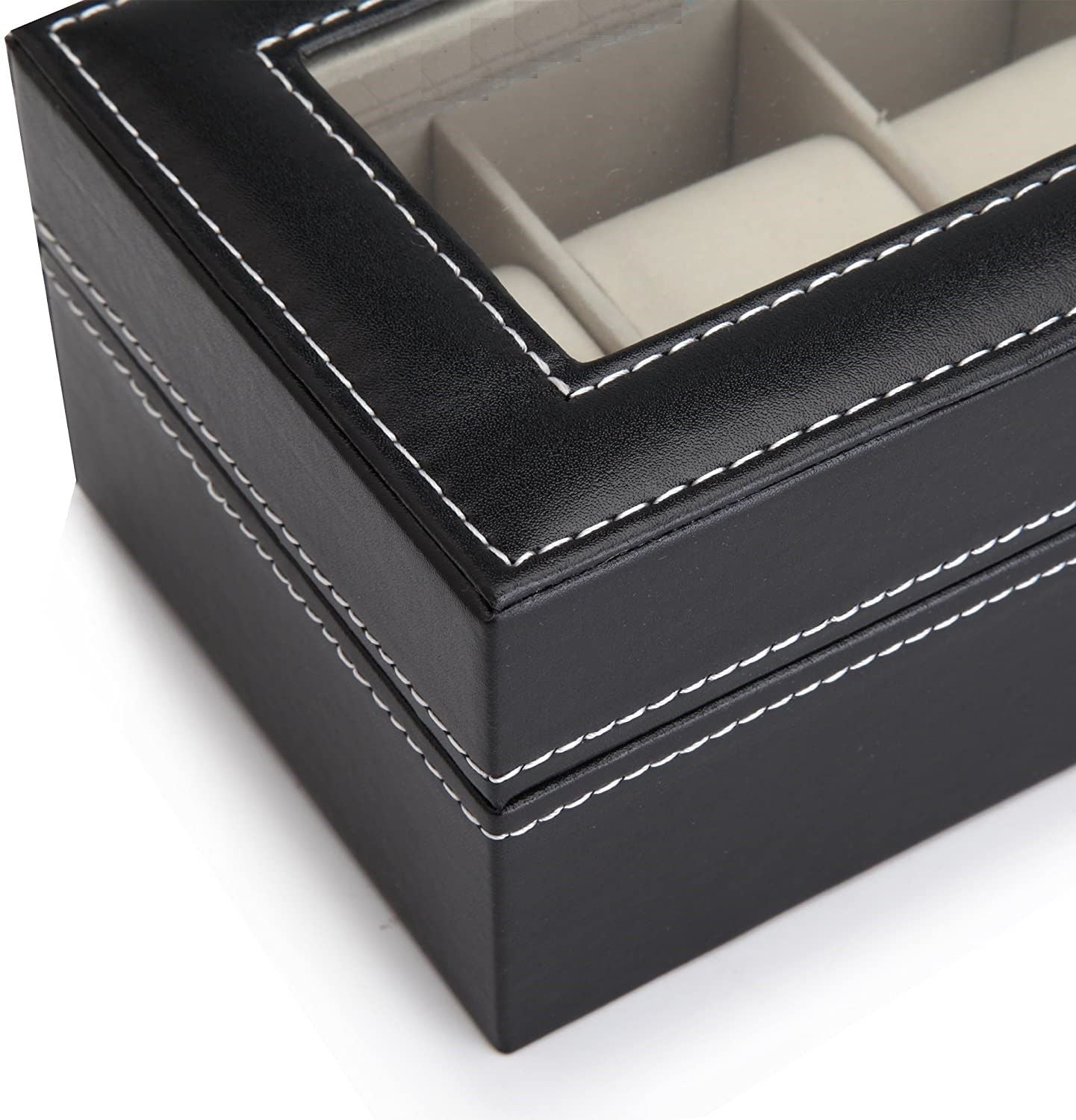 Black PU Leather Watch Organizer Display Storage Box Cases for Men & Women (6 slots) Tristar Online