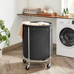 Steel Frame Laundry Basket Wheels, Black Tristar Online