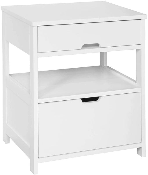 CARLA HOME White Bedside Table with 2 Drawers Tristar Online