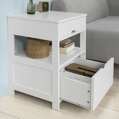 CARLA HOME White Bedside Table with 2 Drawers Tristar Online