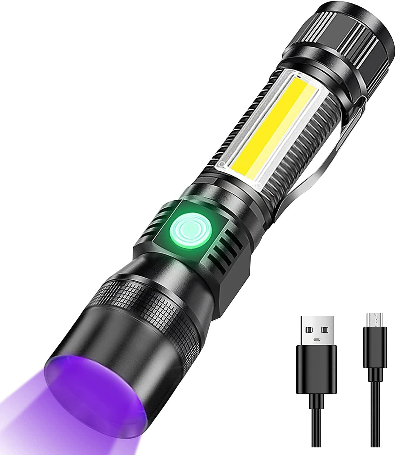 7 Modes Waterproof Rechargeable UV Light Flashlight Torch for Camping Tristar Online