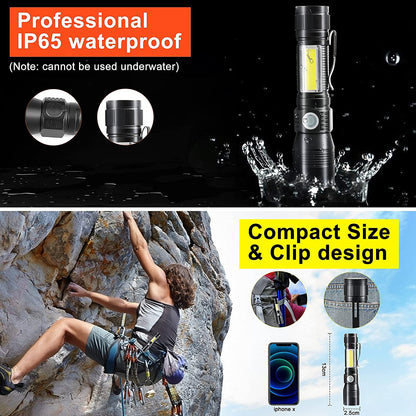 7 Modes Waterproof Rechargeable UV Light Flashlight Torch for Camping Tristar Online