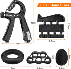 5 Pack Adjustable Resistance Hand Gripper Exerciser Workout Kit Tristar Online