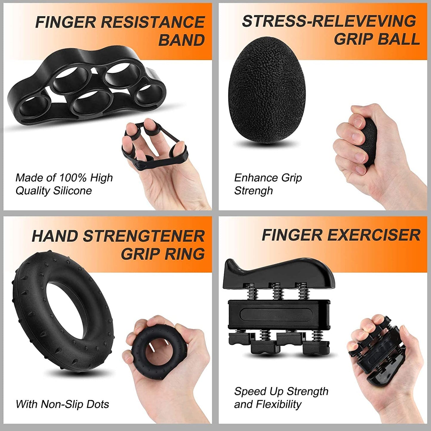 5 Pack Adjustable Resistance Hand Gripper Exerciser Workout Kit Tristar Online