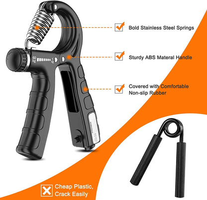 5 Pack Adjustable Resistance Hand Gripper Exerciser Workout Kit Tristar Online