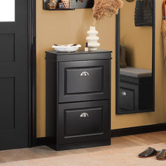 Shoe Cabinet 2 Drawers Storage Cupboard Black Tristar Online