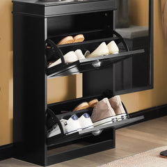 Shoe Cabinet 2 Drawers Storage Cupboard Black Tristar Online