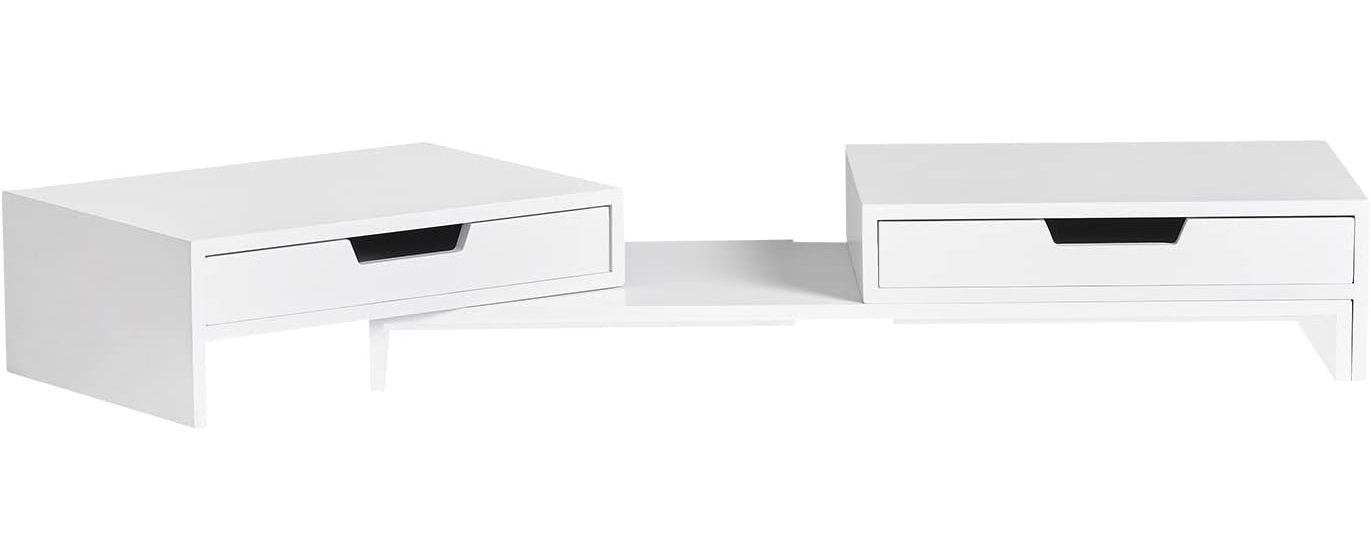 White Monitor Stand with Drawers Tristar Online