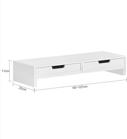 White Monitor Stand with Drawers Tristar Online