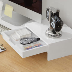 White Monitor Stand with Drawers Tristar Online