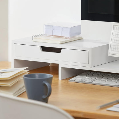 White Monitor Stand with Drawers Tristar Online