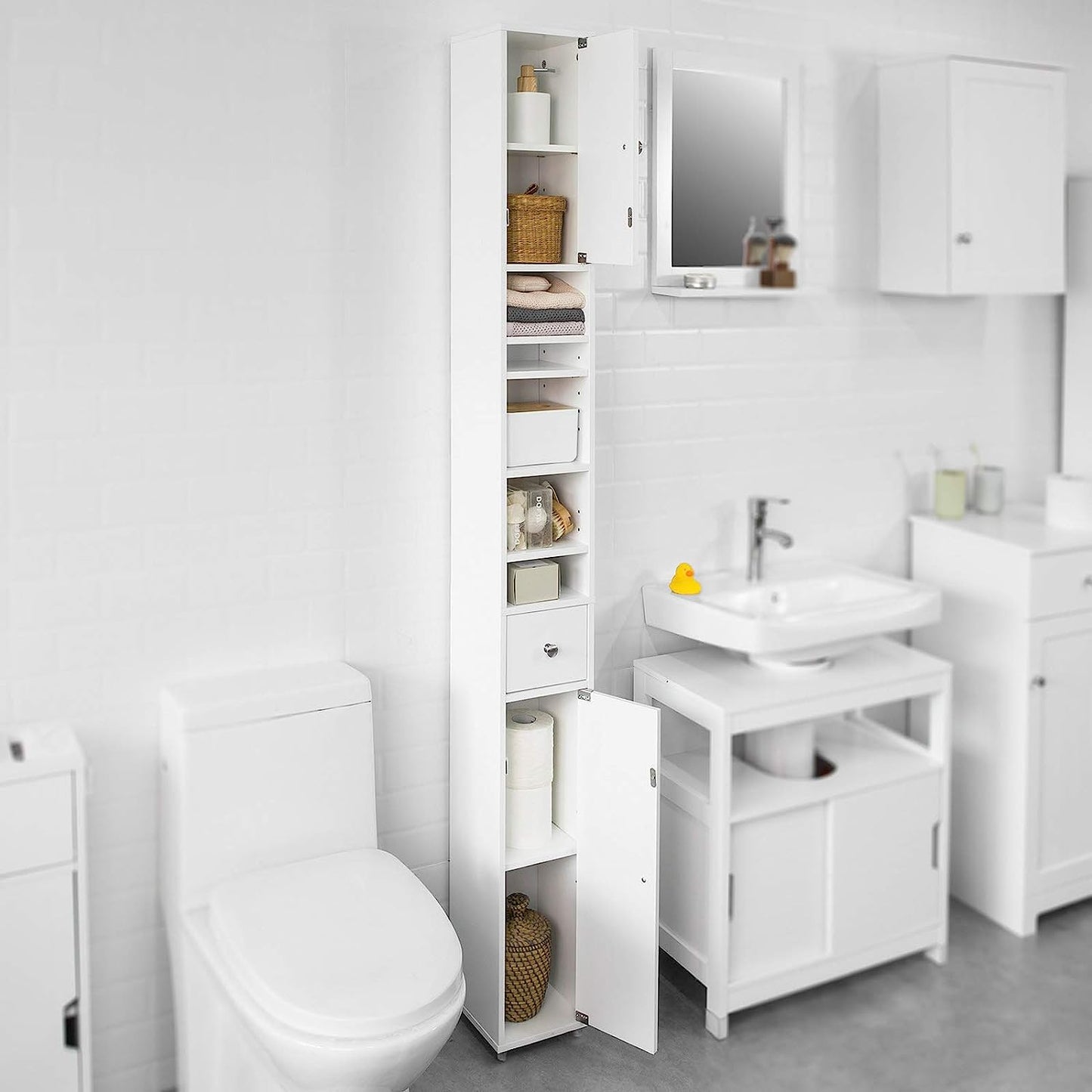 White Tall Bathroom Cabinet High Storage Tristar Online