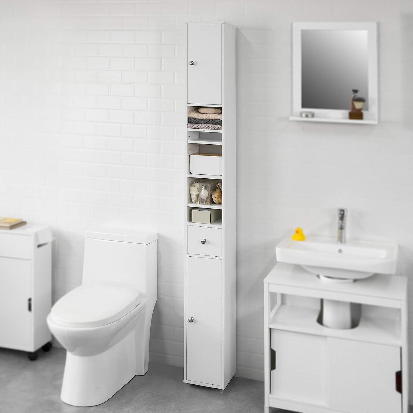 White Tall Bathroom Cabinet High Storage Tristar Online