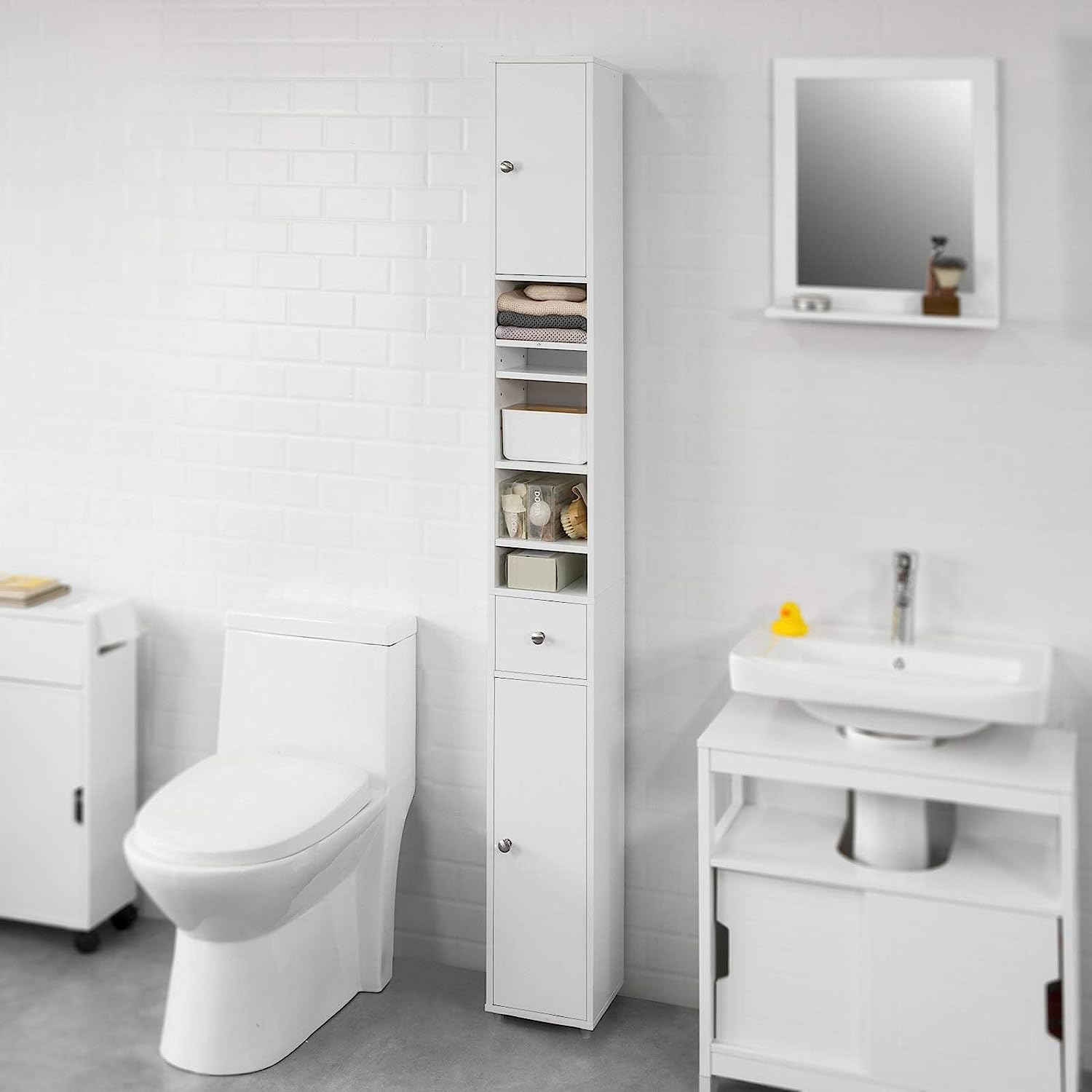 White Tall Bathroom Cabinet High Storage Tristar Online