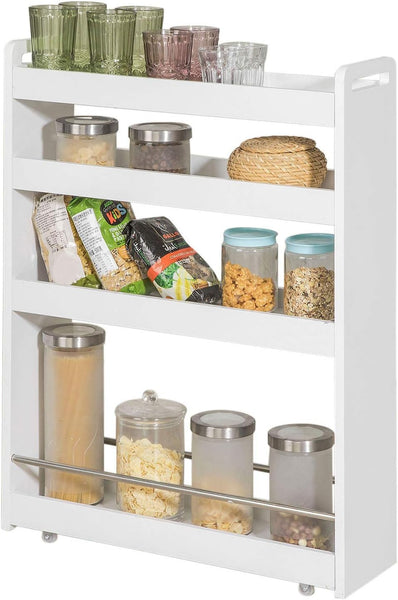 Slimline Rolling Storage Shelf, White Tristar Online