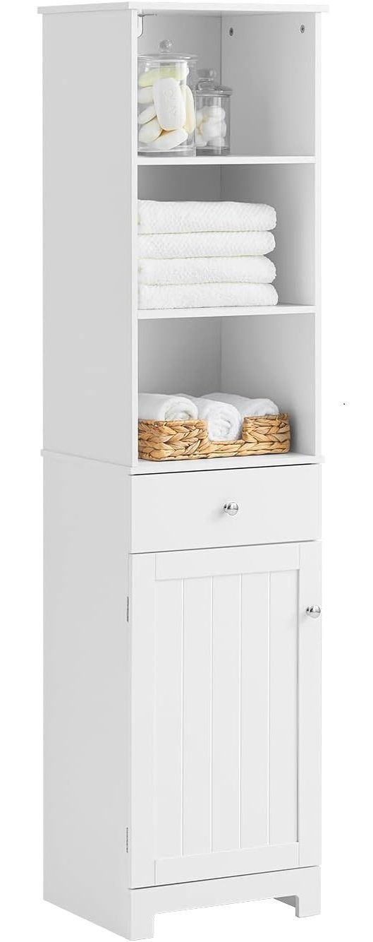 Tall Bathroom Storage Cabinet 3 Shelves, White Tristar Online