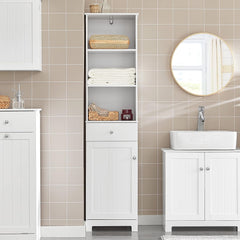 Tall Bathroom Storage Cabinet 3 Shelves, White Tristar Online