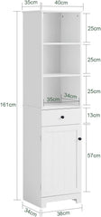 Tall Bathroom Storage Cabinet 3 Shelves, White Tristar Online