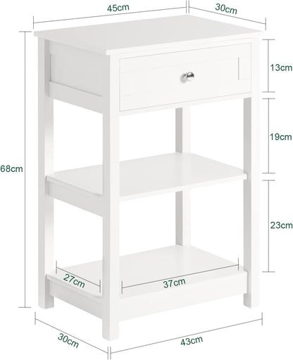 Bedside Table with Drawer Shelves Tristar Online