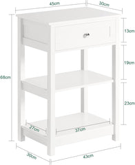 Bedside Table with Drawer Shelves Tristar Online