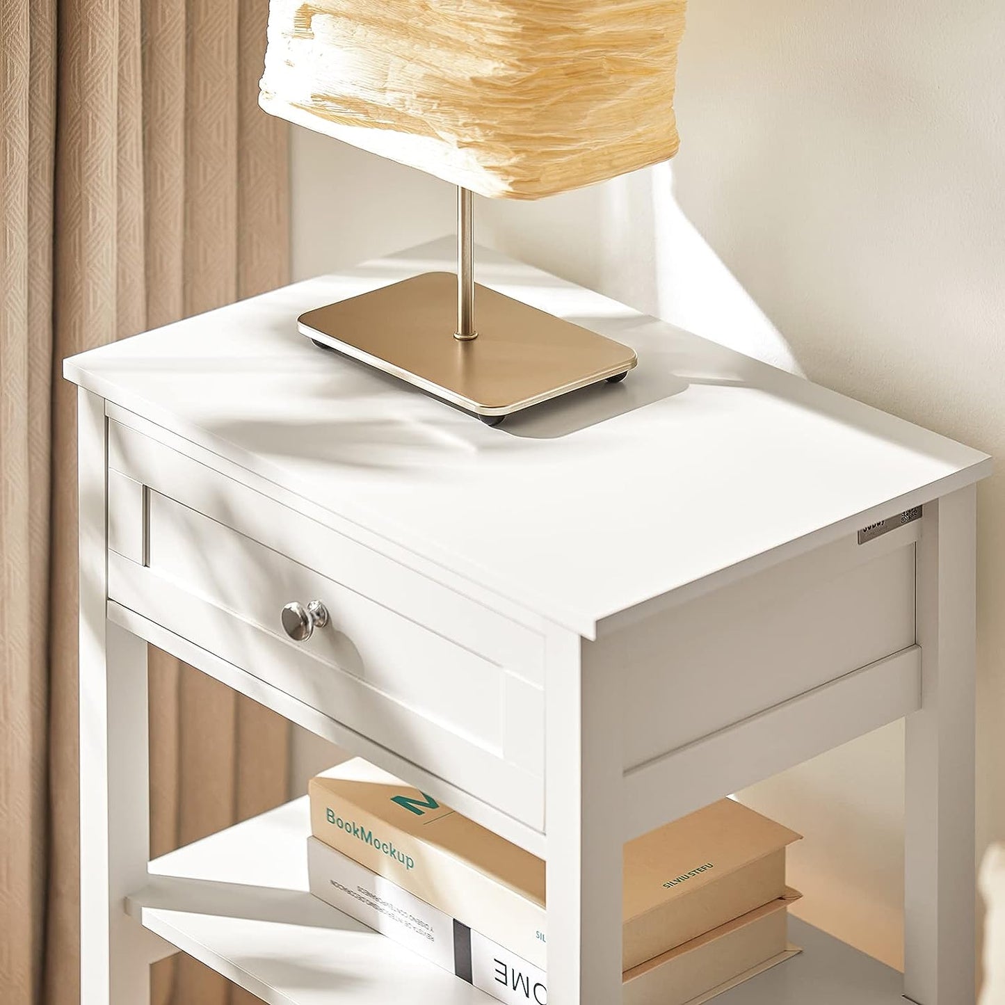 Bedside Table with Drawer Shelves Tristar Online