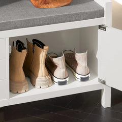 Shoe Bench Shoe Rack Cabinet Hallway, White Tristar Online