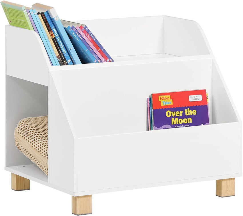 Kids Storage Bookcase 3 Compartments, White Tristar Online