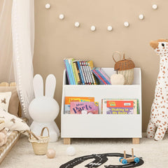 Kids Storage Bookcase 3 Compartments, White Tristar Online