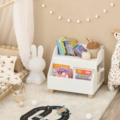 Kids Storage Bookcase 3 Compartments, White Tristar Online