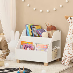 Kids Storage Bookcase 3 Compartments, White Tristar Online