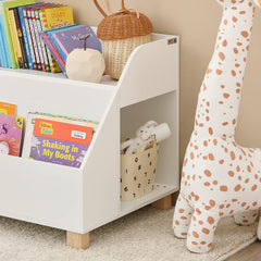 Kids Storage Bookcase 3 Compartments, White Tristar Online