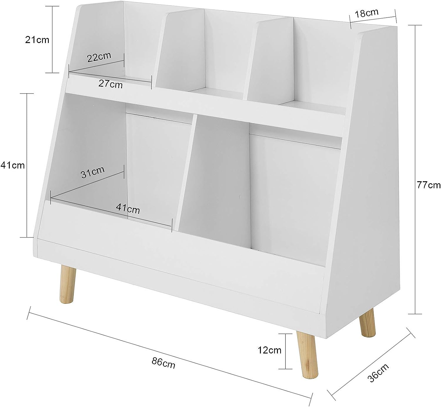 Childrens Shelving Unit, 5 Compartments Bookcase Tristar Online